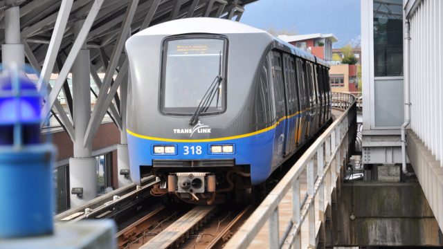 Vancouver Skytrain coming into the station